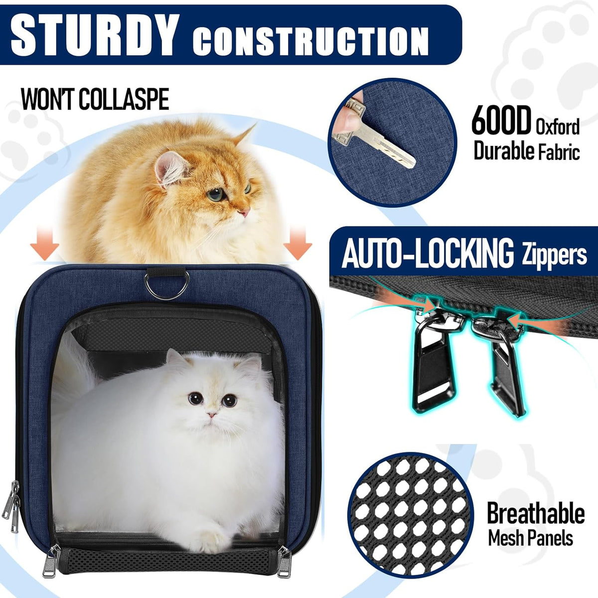 Dog Carrier Soft/Cat Crates Large Cat 20 to 25 pounds/Softsided Pet Car Travel Carry Bag 15 Pound