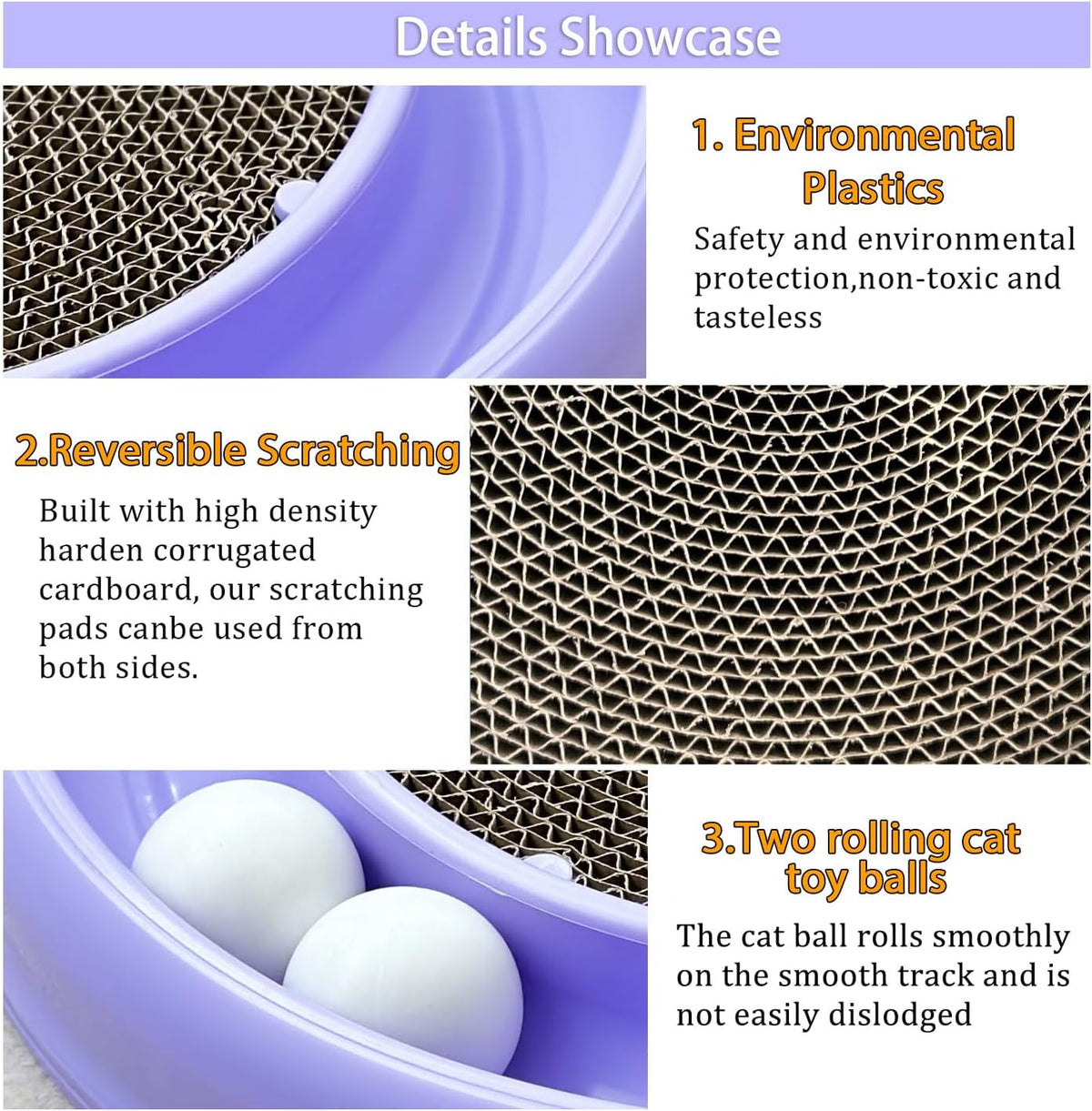 Interactive Cat Ball Track Toy for Indoor Cats, Cat Scratching Board & Exercise Set for Bored