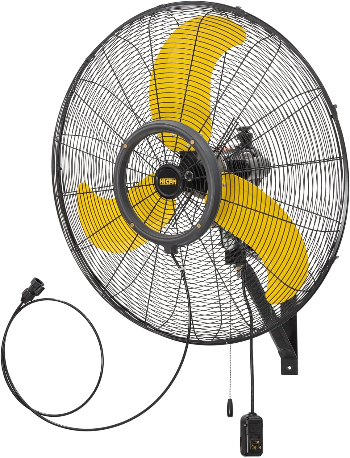 HiCFM 30 inch Misting Outdoor Oscillation Weatherproof Wall Mounted Fan with IP44 Enclosure Motor