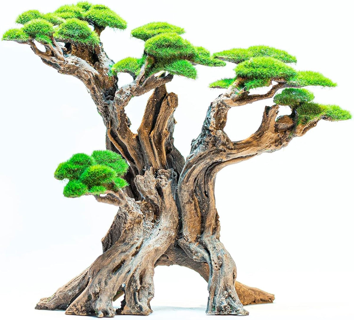 Fish Tank Decor- Bonsai Tree of The Forest with Faux Moss- Aquarium Decoration Aquascaping- Made of