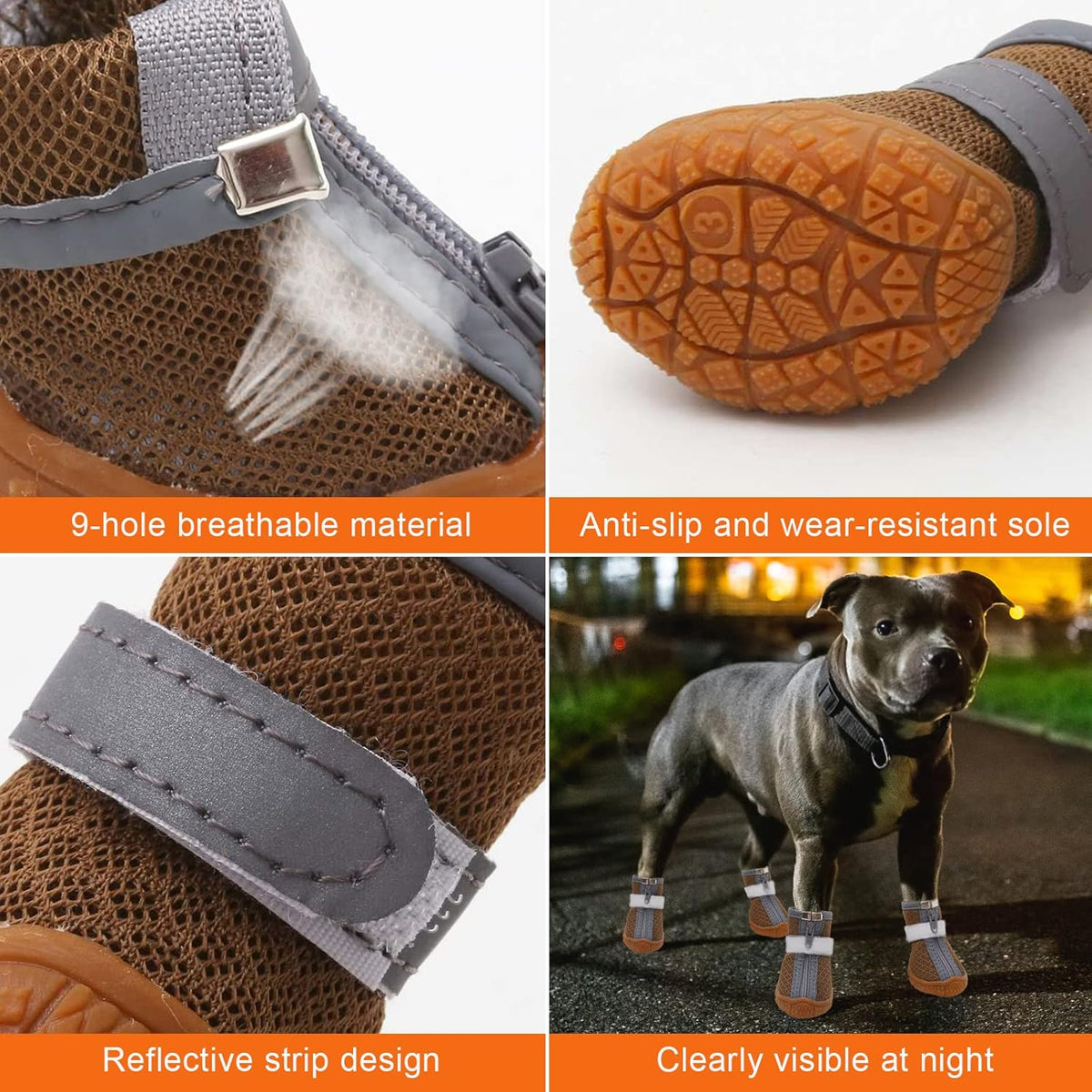 Dog Shoes for Small Dogs, Puppy Dog Boots & Paw Protector for Winter Snow Day, Summer Hot Pavement