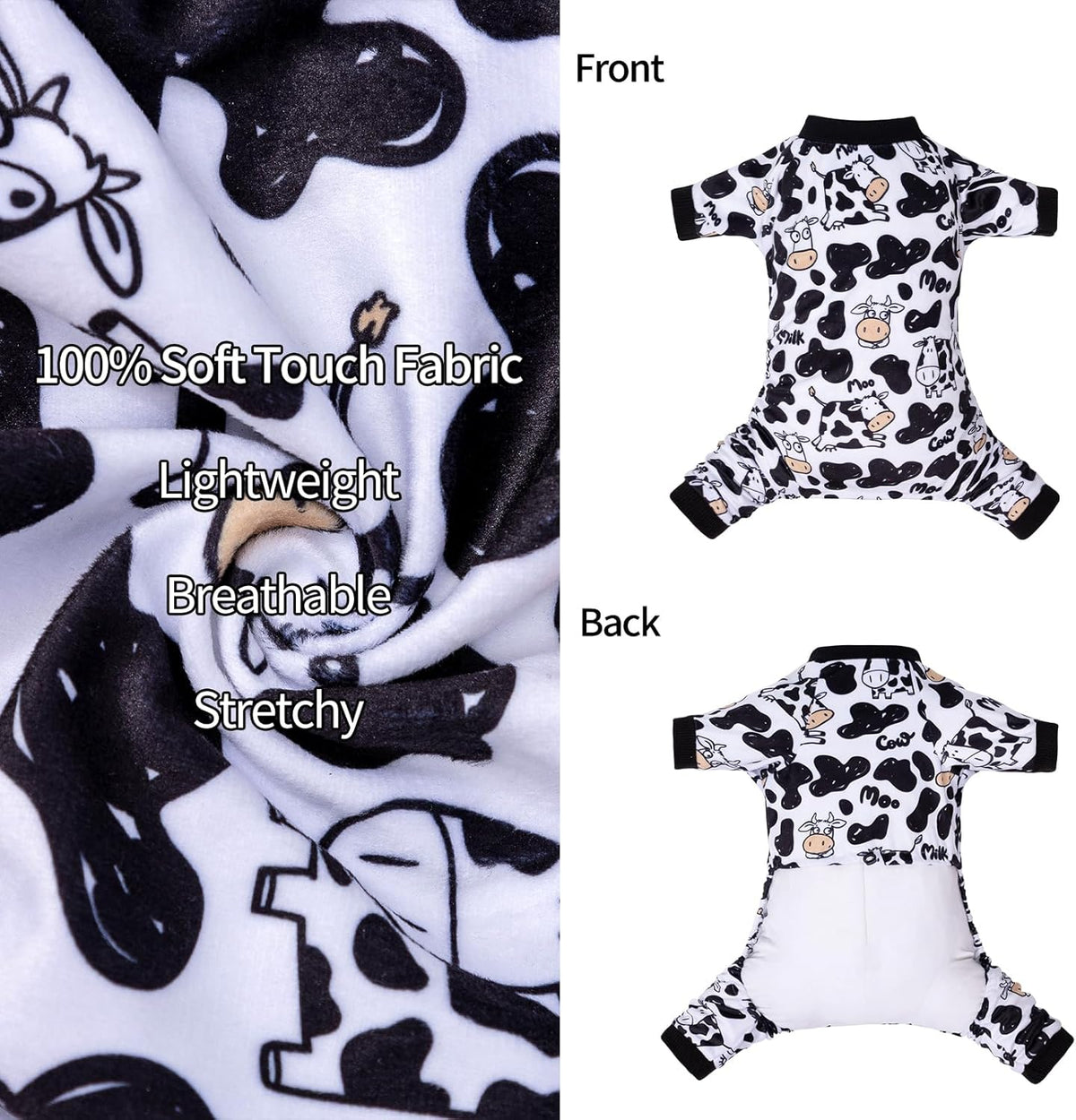 CuteBone Dog Halloween Pajamas Puppy Onesies Small Dogs Soft Pjs Coat Cat Apparel Comfy Pet