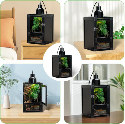 8" x 8" x 12" Reptile Terrarium 5-Pack, Small Hatching Cage with Screen & Acrylic Doors, Ventilated