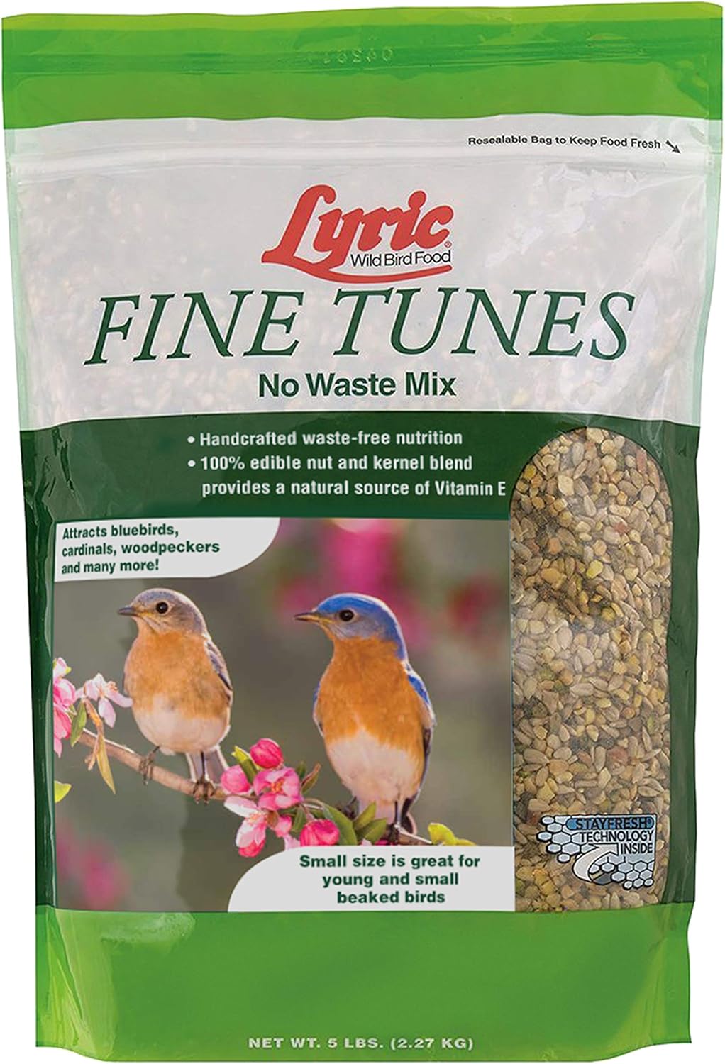 Lyric Fine Tunes No Waste Bird Seed 5 lb. Bag and Lyric Finch Small Songbird Wild Bird Food 5 lb.
