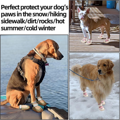 Hcpet Dog Boots for Large Dogs, Dog Shoes for Hot Pavement Winter Snow, Paw Protector Dog Booties