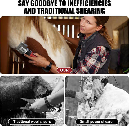 Horse Clippers,600W Professional Electric Horse Grooming Kit, Shaving Equine Clippers for Horses