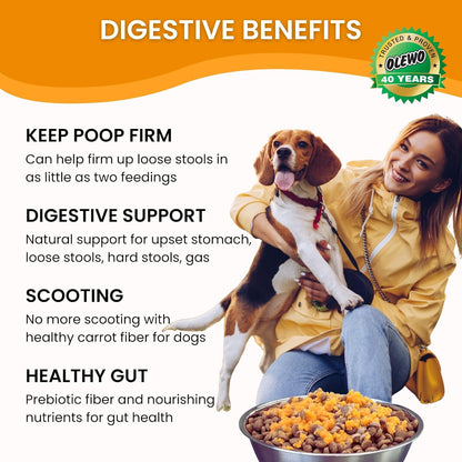 Olewo Original Carrots for Dogs – Fiber for Perfect Poop, Dehydrated Dog Food Toppers for Picky