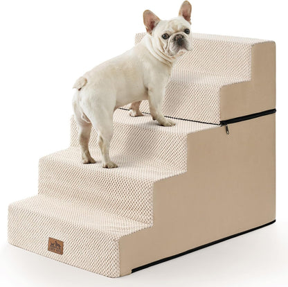 Dog Stairs for Small Dogs, 5 Tier Removable Wider Pet Stairs for Couch and Bed, 23.6" H Non-Slip