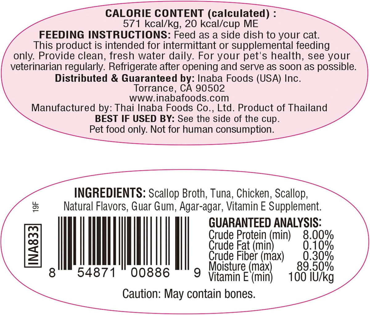 INABA Twins for Cats, Side Dish/Topper Cups, 1.23 Ounces per Serving, 16 Servings, Tuna & Chicken