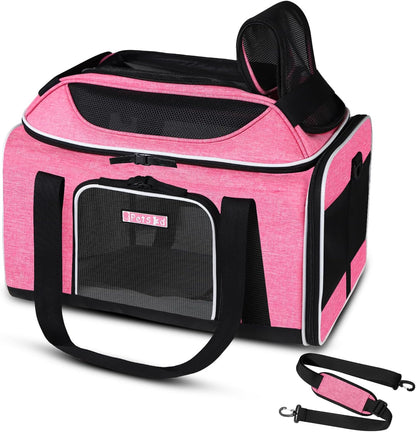 Petskd Top-Expandable Pet Carrier 17x11x9.5 Inches Alaska Airline Approved, Soft-Sided Carrier for