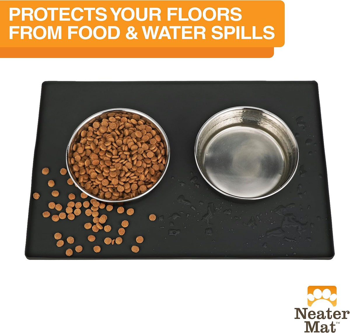 Neater Pet Brands Neater Mat Pet Mats for Food and Water, Cat & Dog Bowl Mat Waterproof Silicone