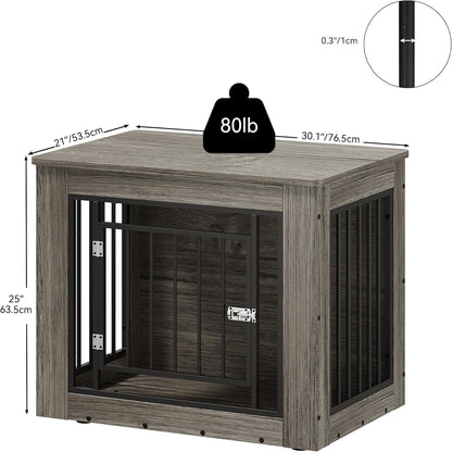 YITAHOME Dog Crate Furniture for Medium Dogs, Side End Table, Modern Dogs Kennel Indoor up to 35
