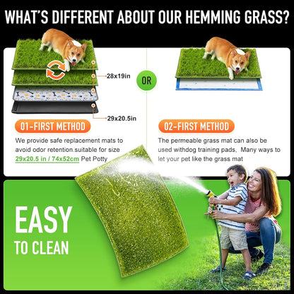 Hompet Artificial Grass for Dogs, 28"x19", Professional Dog Grass Mat, Easy to Clean with Drainage