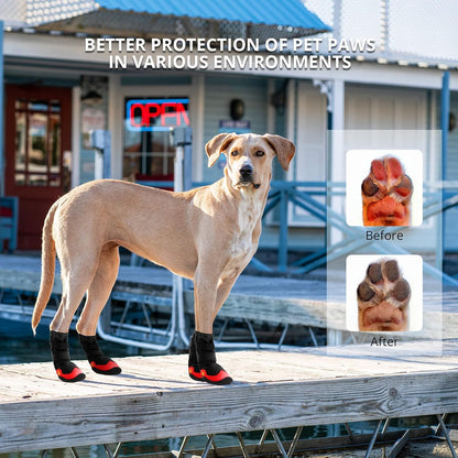 Dog Shoes for Hot Pavement Anti-Slip Dog Boots & Paw Protectors for Summer Rainy Day Dog Snow Boots