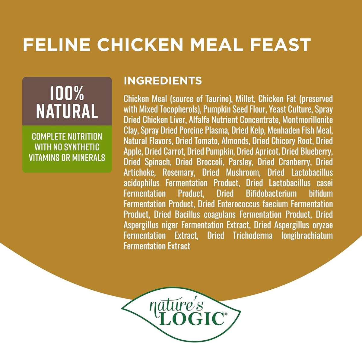 Nature's Logic Feline Chicken Meal Feast Cat Food - High-Protein Dry Food for Cats, 100% Natural