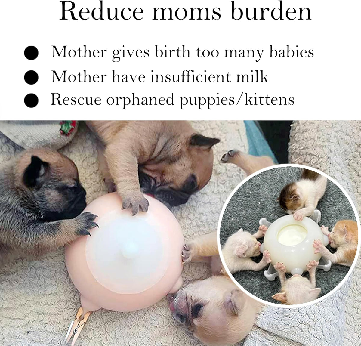 Puppy Milk Feeder Nursing Station feeders for Multiple Puppies Milk replacer Dongdong pet (S Size