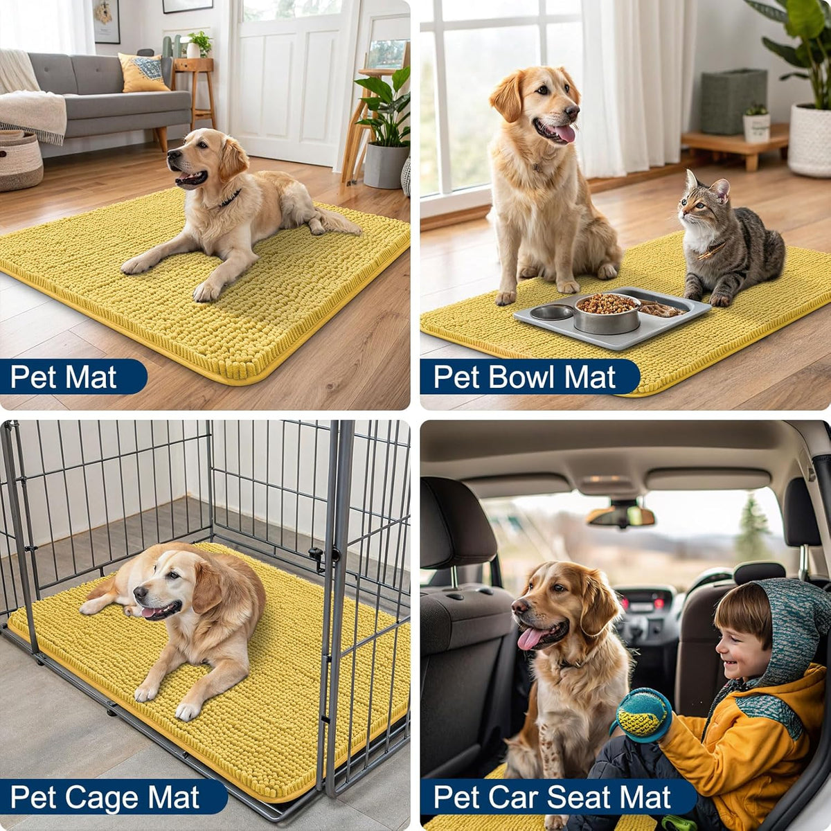 Smiry Dog Door Mat for Muddy Paws 30x20, Absorbs Moisture and Dirt Doormat, Non-Slip Washable Quick