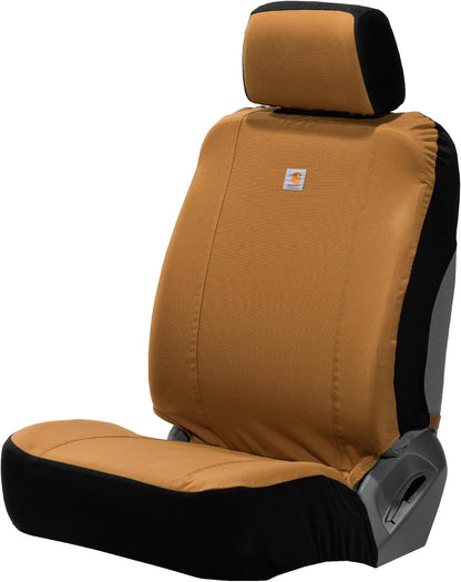 Carhartt Universal Nylon Duck Canvas Fitted Bucket Seat Cover, Durable Seat Protection with Rain