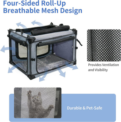 NEZUC Soft Collapsible Dog Crate - 24 Inch Portable Soft Sided Travel Dog Crates for Small Dogs