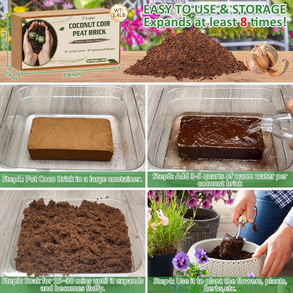 Legigo 12 Pack Premium Coco Coir Brick for Plants- 100% Organic Compressed Coconut Coir Bricks