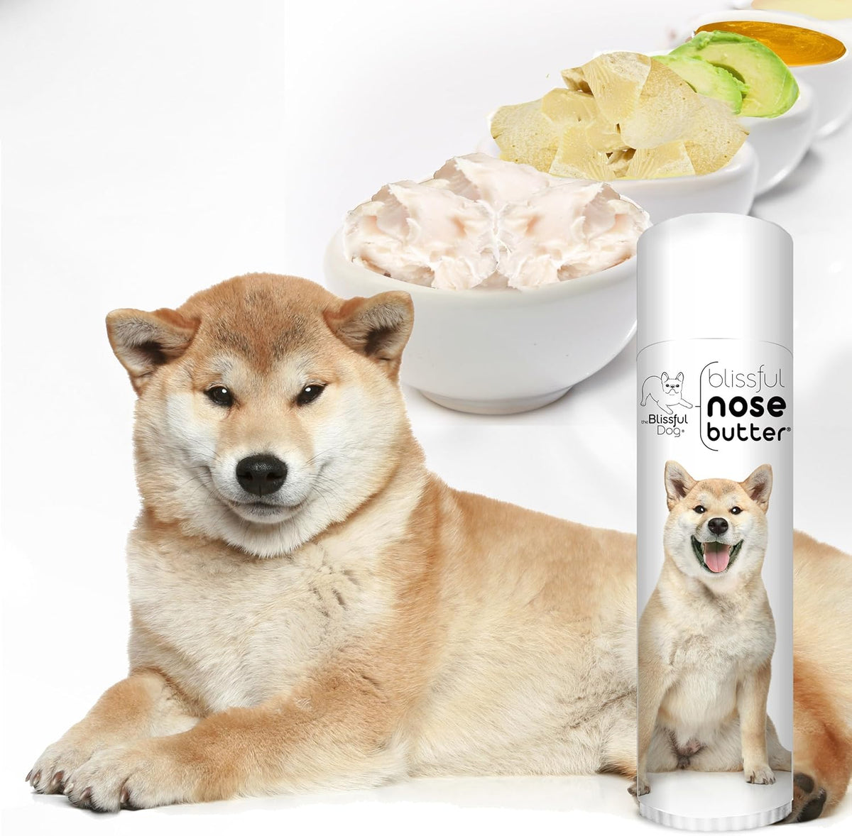 The Blissful Dog Shiba Inu Nose Butter for Dry, Cracked Skin, Lick-Safe Dog Nose Balm with