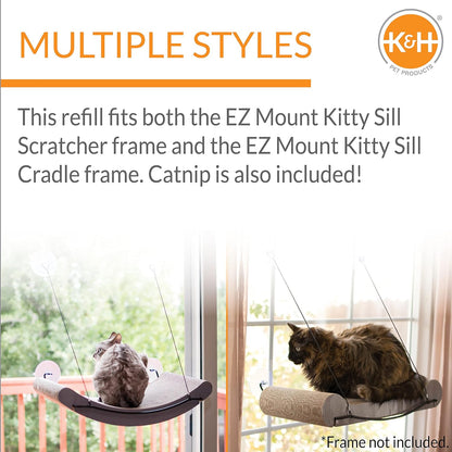 K&H Pet Products EZ Mount Window Cat Scratcher Kitty Sill Cradle REFILL ONLY (frame not included)