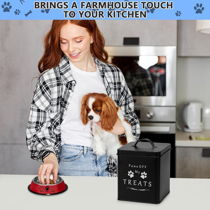 Meraki Home Small Dog Food Container and Dog Treats Container - Tight Lids - Feed Scoop and Pet