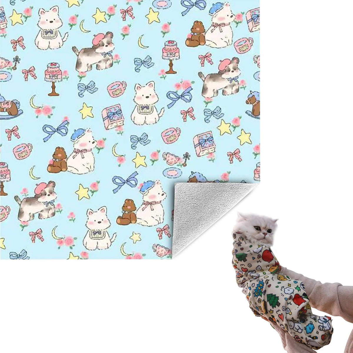 27.6" Cat Grooming Wrap Cat Wrap for Cutting Nails Cat Restraint for Nail Clipping Cat Swaddle Wrap