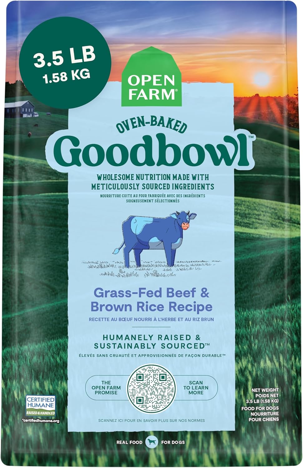 Open Farm Goodbowl, Oven-Baked Small Batch Dry Dog Food - Grass-Fed Beef & Brown Rice Recipe
