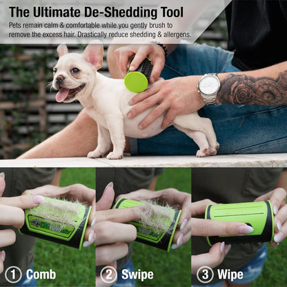 King Kanine Mini King Komb Pet Grooming Brush, Self Cleaning Deshedding | Multi-Use Tool for Cats &