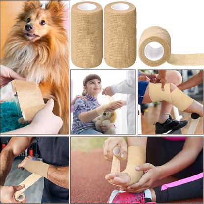 Treela 36 Pcs Self Adherent Bandage 4" X 5 Yard Wrap Breathable Cohesive Bandage Elastic Adhesive