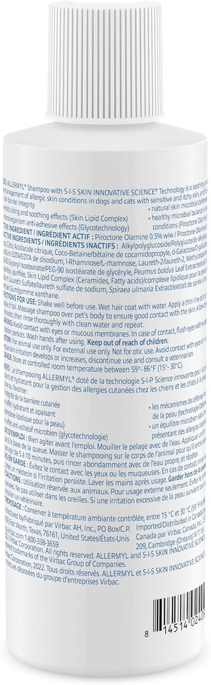 Allermyl Medicated Pet Shampoo Hypoallergenic, Soothing and Moisturizing Shampoo for Allergic Dogs