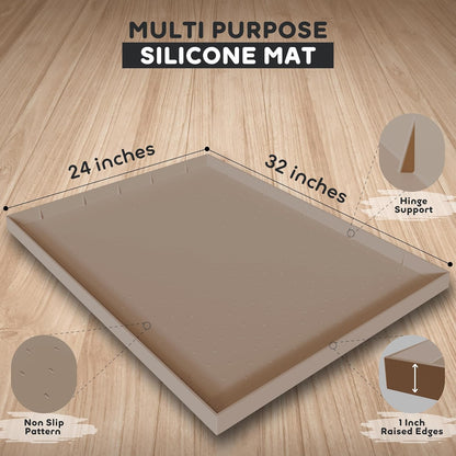 32x24x1” XL Dog Food Mat - All Purpose Under Sink Liner, Washer and Dryer Covers for The Top
