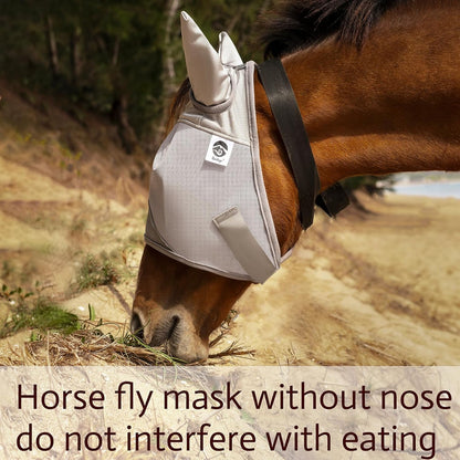 Horse Fly Mask, Adjustable Fly Masks for Horses with Ears, UV Protection from Insect Pests Comfort