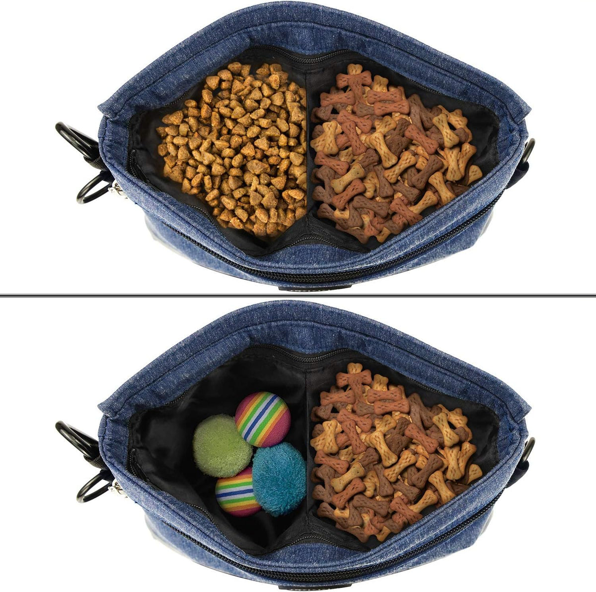 Viklluyr Dog Treat Pouch Bag with Magnetic Closure, Dog Food Carrier with Removable Inner Pocket