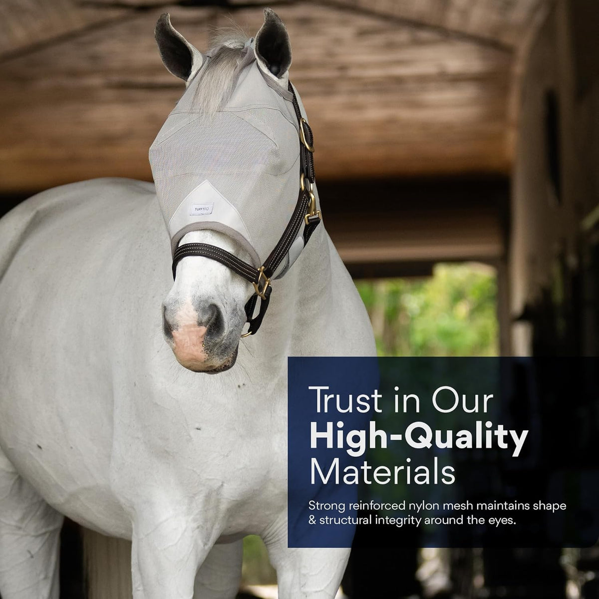 Plus-Size Horse Mask Without Ears | 95% UV Eye Protection | Built-in Visor | Breathable