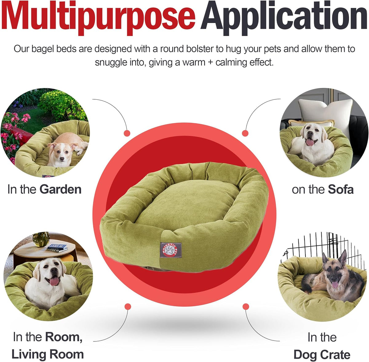 Majestic Pet Villa 24 Inch Shredded Memory Foam Dog Bed for Small Sized Dogs 24x19x7