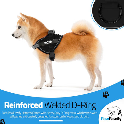 PawPawify Custom No Pull Dog Harness with Name and Phone Number, Heavy Duty Personalized Pet Vest