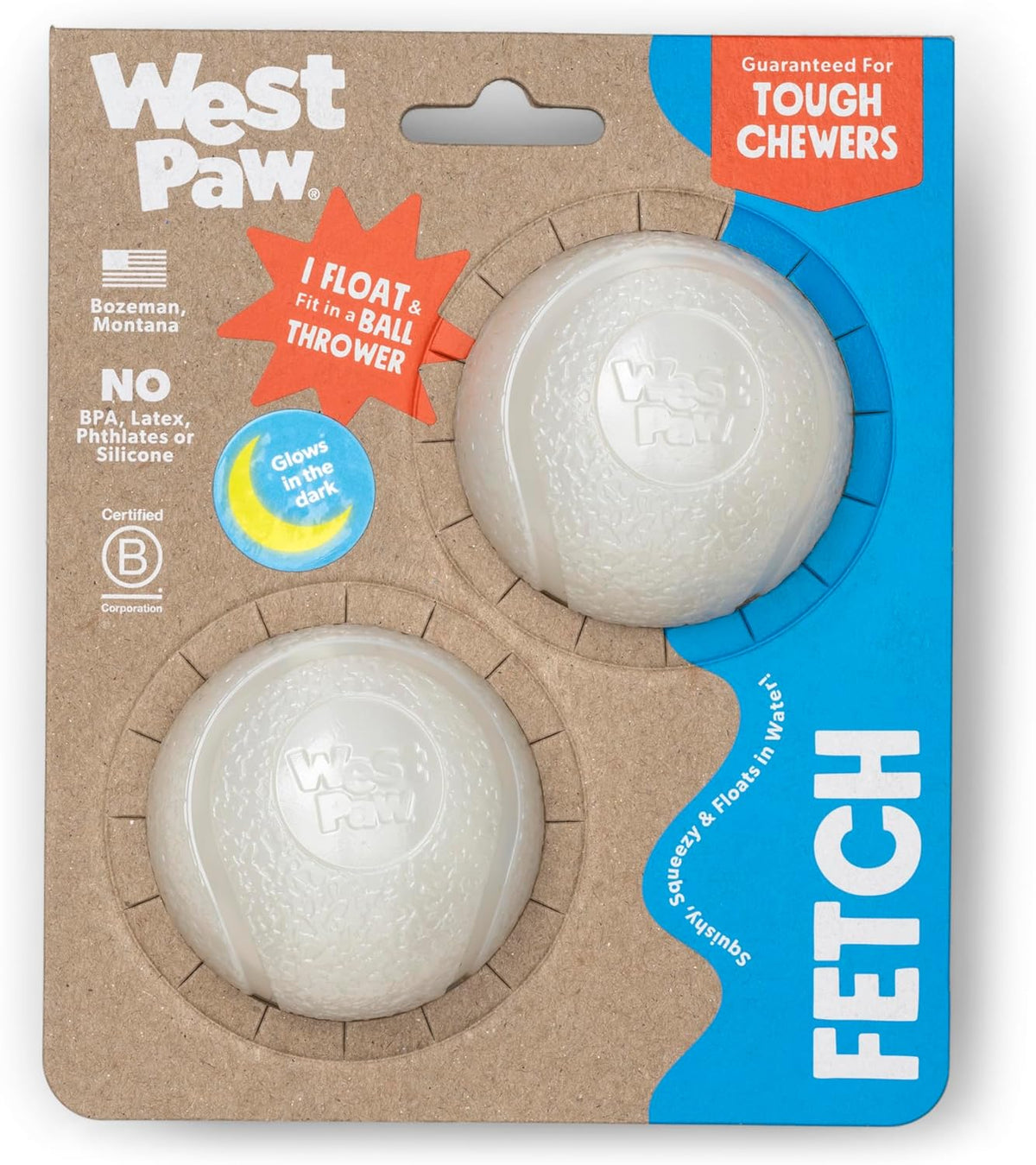 WEST PAW Boundr Ball Dog Fetch Toy – Bouncing Toys for Dogs, Fetch, Catch, Chewing, Play