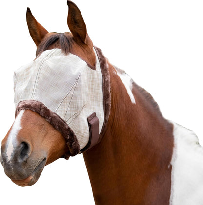 Kensington Fly Mask with Fleece Trim for Horses — Protects Face and Eyes Helps Block Sun Rays While