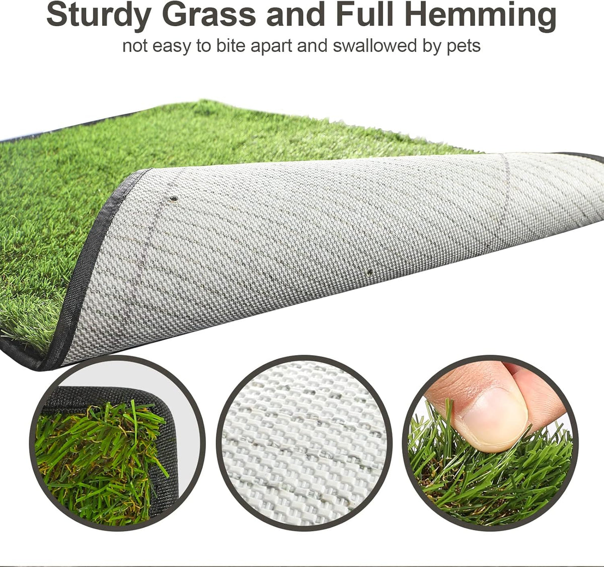 Dog Grass Pad with Tray(40×27.5 inch), Large XL Reusable 3-Layer Dog Pee Potty Grass Pads, Easy to
