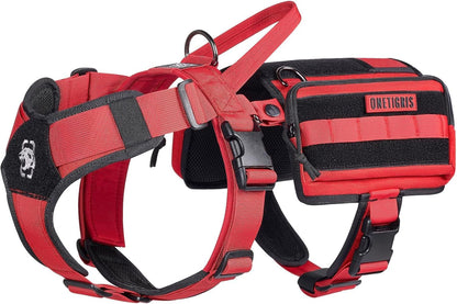 OneTigris Service Dog Vest Harness, Service Dog Cape Guardian Dog Backpack Harness with Pouches Dog