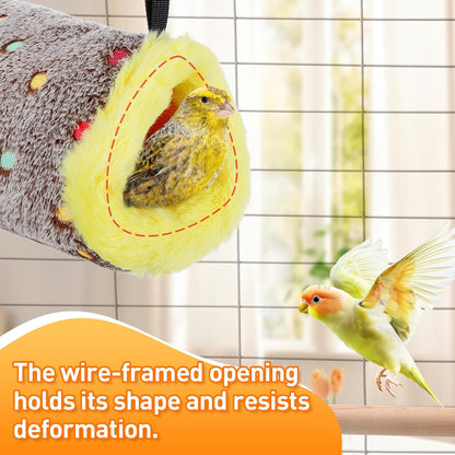 MEWTOGO Small Warm Bird Nest House - Cozy Bird Bed for Cage with Mat, Hanging Hammock Shed Hideaway