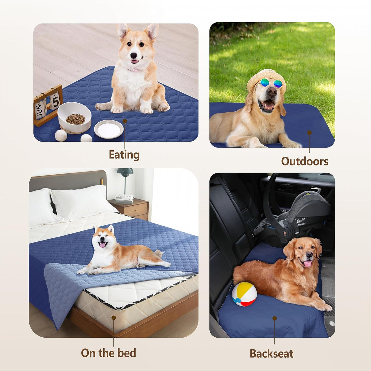 gogobunny 100% Double Sided Waterproof Dog Blanket Soft Pet Bed Cover Reversible Protect Furniture