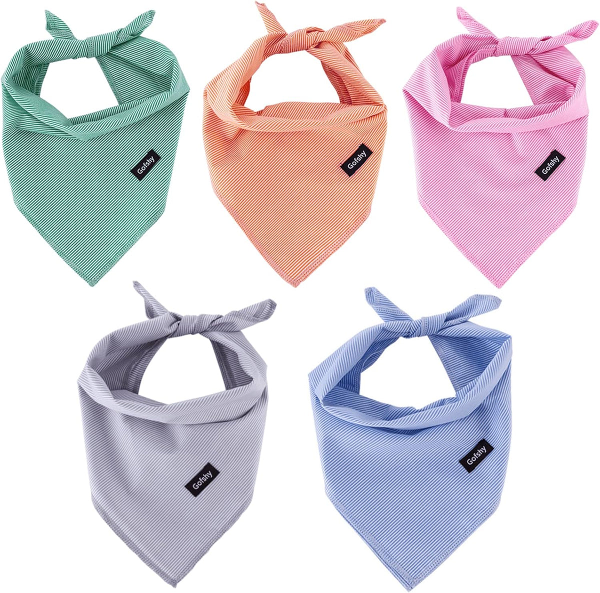 Dog Bandanas XLarge-5PCS DIY Bandanas Green Orange Pink Blue Gray Dog Scarfs Breed Bib Handkerchief