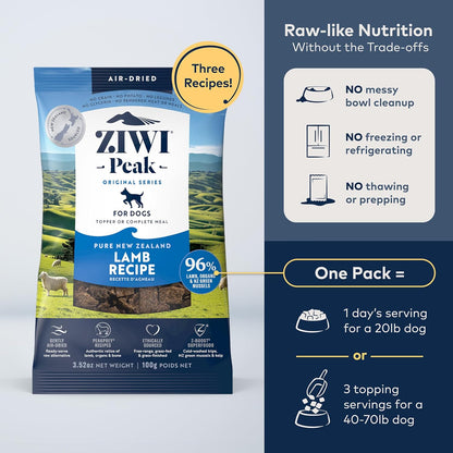 ZIWI Peak Air-Dried Dog Food – Lamb - All Natural, High Protein, Grain Free, Limited Ingredient