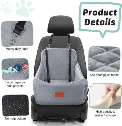 Dog Car Seat for Medium Dogs Up to 35lbs,Fully Detachable and Washable,Easy to Install with