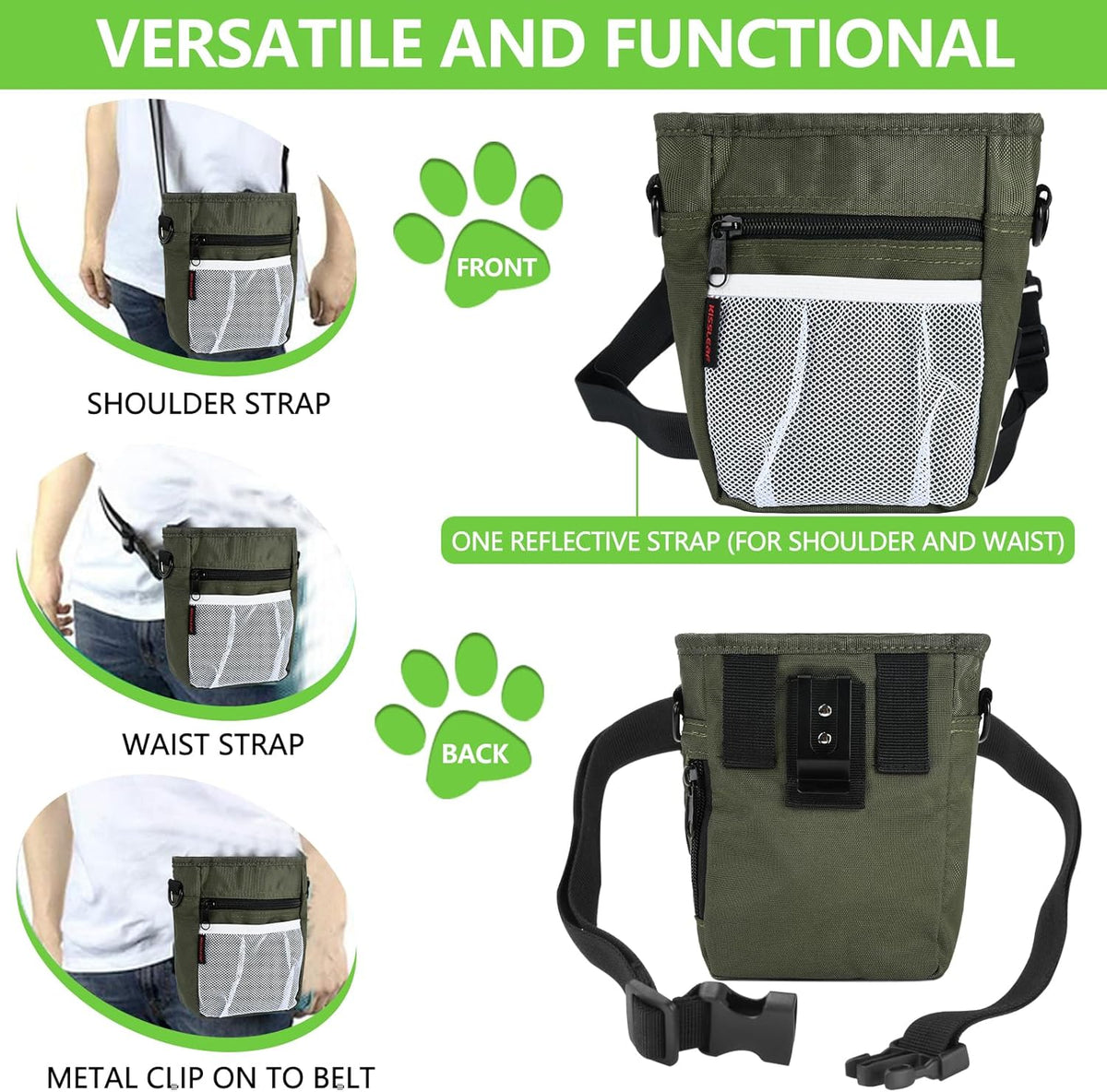 Dog Treat Pouches for Pet Training with Magnetic Closure Treat Pouches for Pet Training,Large Dog