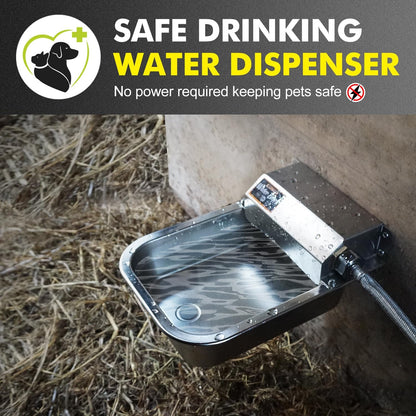 Automatic Water Dispenser for Dogs, Patented 3L Outdoor Dog Drinking Water Bowl, Stainless Steel