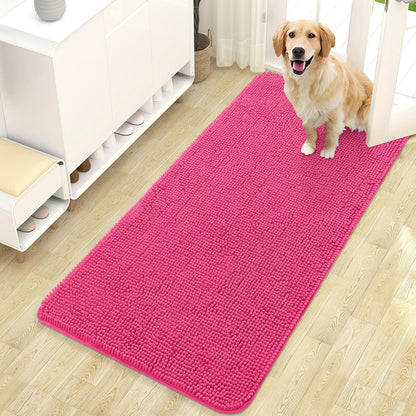 OLANLY Dog Door Mat for Muddy Paws 47x24, Absorbs Moisture and Dirt, Absorbent Non-Slip Washable